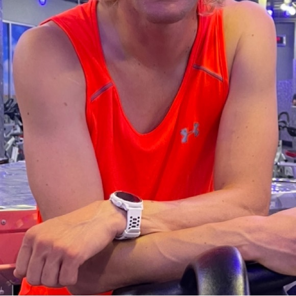 UNDER ARMOUR MEN NEON ORANGE REFLECTIVE SILVER HEATGEAR TANK TOP VEST SHIRT JOCK - Picture 13 of 15